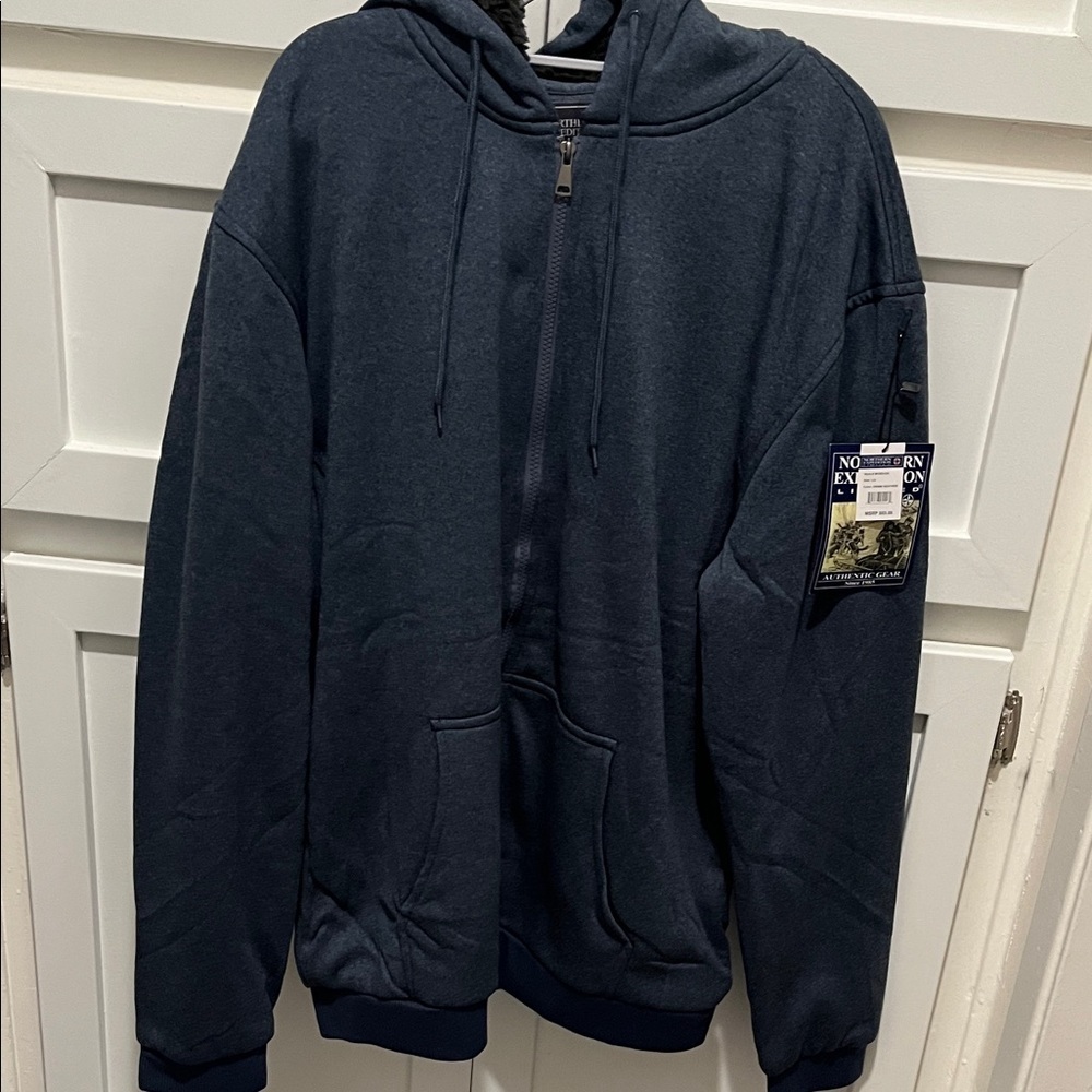 Men's Navy Zip-Up Hoodie Sweater